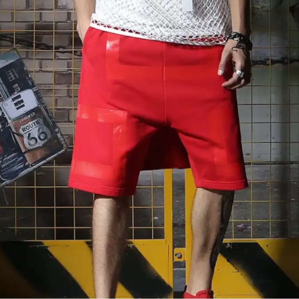 Genanx Heavyweight Bermuda Back Zipper Shorts Fresh Red